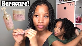 Twaidout with KERACARE Curl Essence VERY Moisturizing Coco Water and Curling Cream  Demo  Review [upl. by Nagiem]