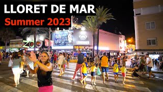 🇪🇸 Lloret de Mar Nightlife Beach Drone Show Summer 2023 🌞 [upl. by Ycnaf542]