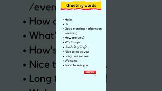 Greeting Words And Sentence englishspeaking shorts [upl. by Eltsyrc]