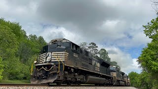 NS SD70ACe 1224 w K3LA Leads Short Intermodal 279 on 5823 [upl. by Leinod]