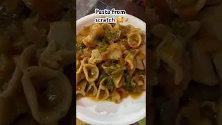 Pasta from scratch🥳pastarecipe healthyfood whatiateinaday youtubeshorts [upl. by Annauqal]