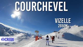 Skiing 28km blue piste Creux in Courchevel Les 3 Vallées 4K UHD [upl. by Hooke]