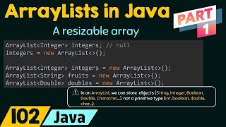 ArrayLists in Java Part 1 [upl. by Blondell]