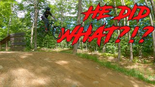 IAN DOES THE STINKIEST DROP EVER AT KILLINGTON BIKE PARK killingtonMTB goprohero9 bikepark [upl. by Wallis]