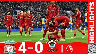 Highlights Liverpool 40 Southampton  Jota brace Thiago and a Van Dijk volley win it [upl. by Kaiser]