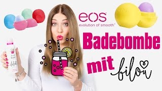 DIY EOS BILOU BADEBOMBE selber machen LIVE TEST mit Bilou von Bibis Beauty Palace [upl. by Wylma]