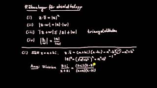 Komplexa tal del 8  räkneregler för absolutbelopp [upl. by Kress]