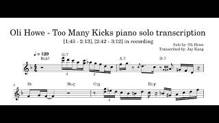 Oli Howe  Too Many Kicks piano solo transcription [upl. by Estrellita]