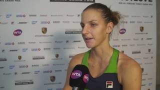 Interview Karolina Pliskova CZE  Porsche Tennis Grand Prix 2017 [upl. by Sierra]