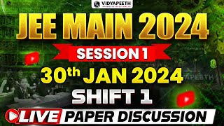 Live Paper Discussion amp Analysis 🔥 JEE MAIN 2024 Session1  30 Jan Shift 1 [upl. by Soule896]