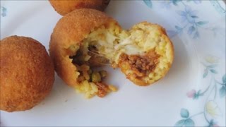 How to make italian arancini  Fried rice balls [upl. by Eeznyl]