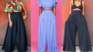 PLEATED WIDE LEG PALAZZO PANT How To Cut And Sew A Pleated Wide Leg Palazzo PantBeginners Friendly [upl. by Nimsaj295]