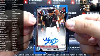 1042024 2024 Bowman Chrome Baseball HTA Choice 12 Box Case Break Random Teams 8 [upl. by Oiramat]