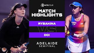 Elena Rybakina vs Misaki Doi  2022 Adelaide 500 Semifinal  WTA Match Highlights [upl. by Ikcir]