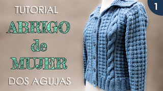 DIY abrigo saco de mujer a dos agujas 1 de 3 [upl. by Heilman]