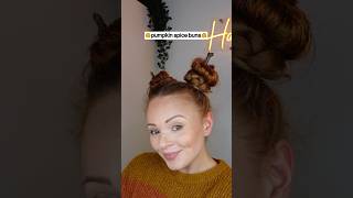 The CUTEST hairstyle for pumpkin spice season 😍🎃✨ halloweenhair fallhairstyle autumnlook [upl. by Ardnosak632]