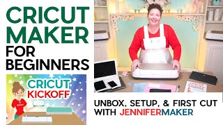 Cricut Maker for Beginners Unboxing Setup amp First Cut  Cricut Kickoff Lesson 1 [upl. by Oderf]