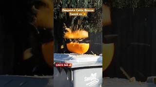 Carving Pumpkins🎃⚔️ swords deepeeka bronzesword halloween history celtic fruitninja ancient [upl. by Doreg786]