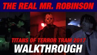 TERROR TRAM 2017  Titans of Terror Tram Hosted by Chucky Universal Studios Hollywood [upl. by Cherrita]