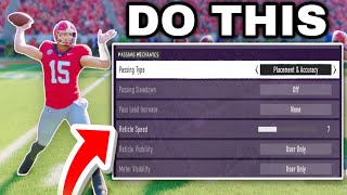 The BEST Passing Settings to DOMINATE in College Football 25 [upl. by Aniahs]