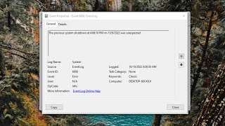 ‘Event ID 6008’ After Unexpected Windows Shutdown Solution [upl. by Nathanial]