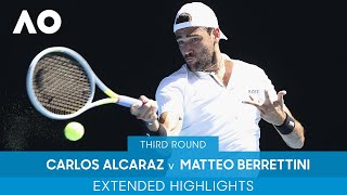 Carlos Alcaraz v Matteo Berrettini Extended Highlights 3R  Australian Open 2022 [upl. by Rollo721]