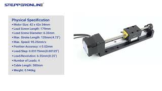 Nema 17 Stepper Lead Screw Linear Actuator 15A Stroke 120mm 025Nm Lead 635mm025quot with Sensor [upl. by Ecart]