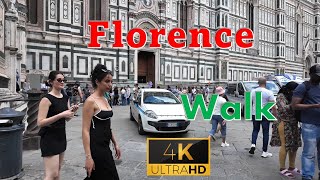 Florence Walking 4K  Beautiful walk Italy [upl. by Odnalor]