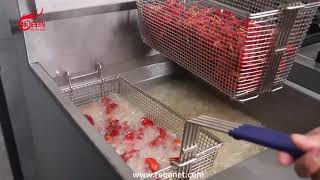 Deep Frying Crawfish with High Output Fryer deepfryer commercialkitchenequipment [upl. by Vevina]