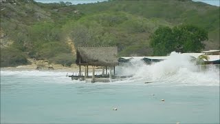 Hurricane Matthew Destroying Beaches on Curaçao  Storm 2016 [upl. by Nivac]