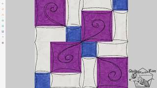 Free Motion Quilting Ideas for a Disappearing Nine Patch Block Variation 3 [upl. by Dor]