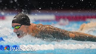 Welcome back Caeleb Dressel wins 100m butterfly at Trials will defend Olympic title in Paris [upl. by Nahtannhoj400]