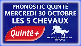 PRONOSTIC QUINTÉ DU MERCREDI 30 OCTOBRE 2024  PRIX SANTO PIETRO  HAIES  R1C3  AUTEUIL [upl. by Blackstock]