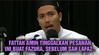 Pesanan Terakhir Fattah Amin Buat Fazura sebelum Lafaz Cerai Rabu ini Undang sebak peminat😭 [upl. by Reinnej]