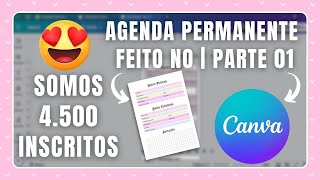 Agenda Permanente no Canva Gratuito  Parte 01 [upl. by Eednim]