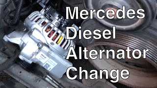 Mercedes C220 D Alternator Change How to remove and replace [upl. by Yrruc]