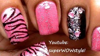 Glitter Nail Polish Designs ♦ Easy Nail Designs DIY  by SuperWowStyle Prachi [upl. by Anala]