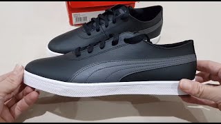 Unboxing PUMA URBAN SL LEATHER BLACK MENS SNEAKERS CASUAL SHOES 100 ORIGINAL ASLI amp RESMI ANTI KW [upl. by Glass]