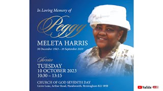 Celebration service for the life of Meleta ‘Peggy’ Harris [upl. by Yrret]