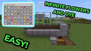 SIMPLE 121 FLOWER AND DYE FARM TUTORIAL in Minecraft Bedrock MCPEXboxPSSwitchPC [upl. by Llirret]