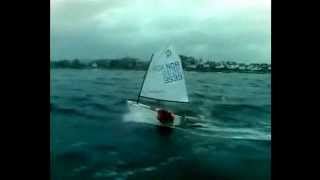 Optimist dinghy sailing in strong wind [upl. by Thrasher851]