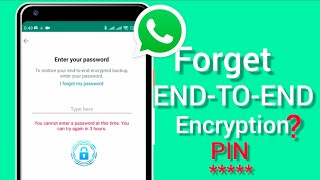 Reset WhatsApp End to End Encrypted Password  Restore Encrypted Password on WhatsApp [upl. by Inverson835]