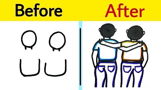 Ladka ka chitra banane ka tarika  ladka ka chitra kaise banaye  how to draw boy easily drawing [upl. by Heck]