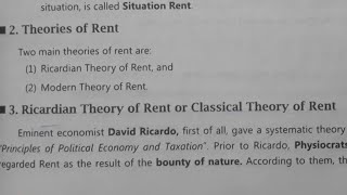 Ricardian Theory of Rent Bcom 2nd Semester Full explanation in hindi [upl. by Lalage]