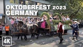 Oktoberfest Parade Munich 16 September 2023 GERMANY • 4K 60 fps HDR ASMR [upl. by Youlton362]