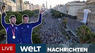 ARGENTINIEN empfängt seine WELTMEISTER  Ankunft in Buenos Aires  WELT Live dabei [upl. by Attenauqa]