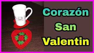 PORTAVASOS 🥃 a CROCHET 🧶 CORAZÓN ♥️ paso a paso [upl. by Bobby]