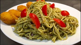 Pesto Spaghetti with Ready Made Sauce  Easy and Quick Recipe  Italian Pesto Pasta [upl. by Amles43]