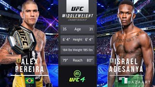 ALEX PEREIRA VS ISRAEL ADESANYA 2 FULL FIGHT UFC 287 [upl. by Raviv]