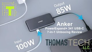 Anker PowerExpand USB C Hub 341 7 in 1 100W Power Delivery 85W Maximum Output Unboxing Review [upl. by Annawad]